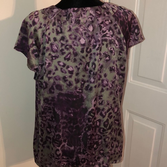NWT purple cheetah print Blouse Size large - Picture 3 of 6